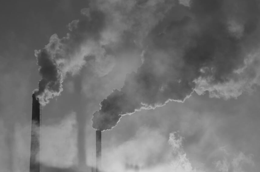 Exhaust smoke polluting clean air