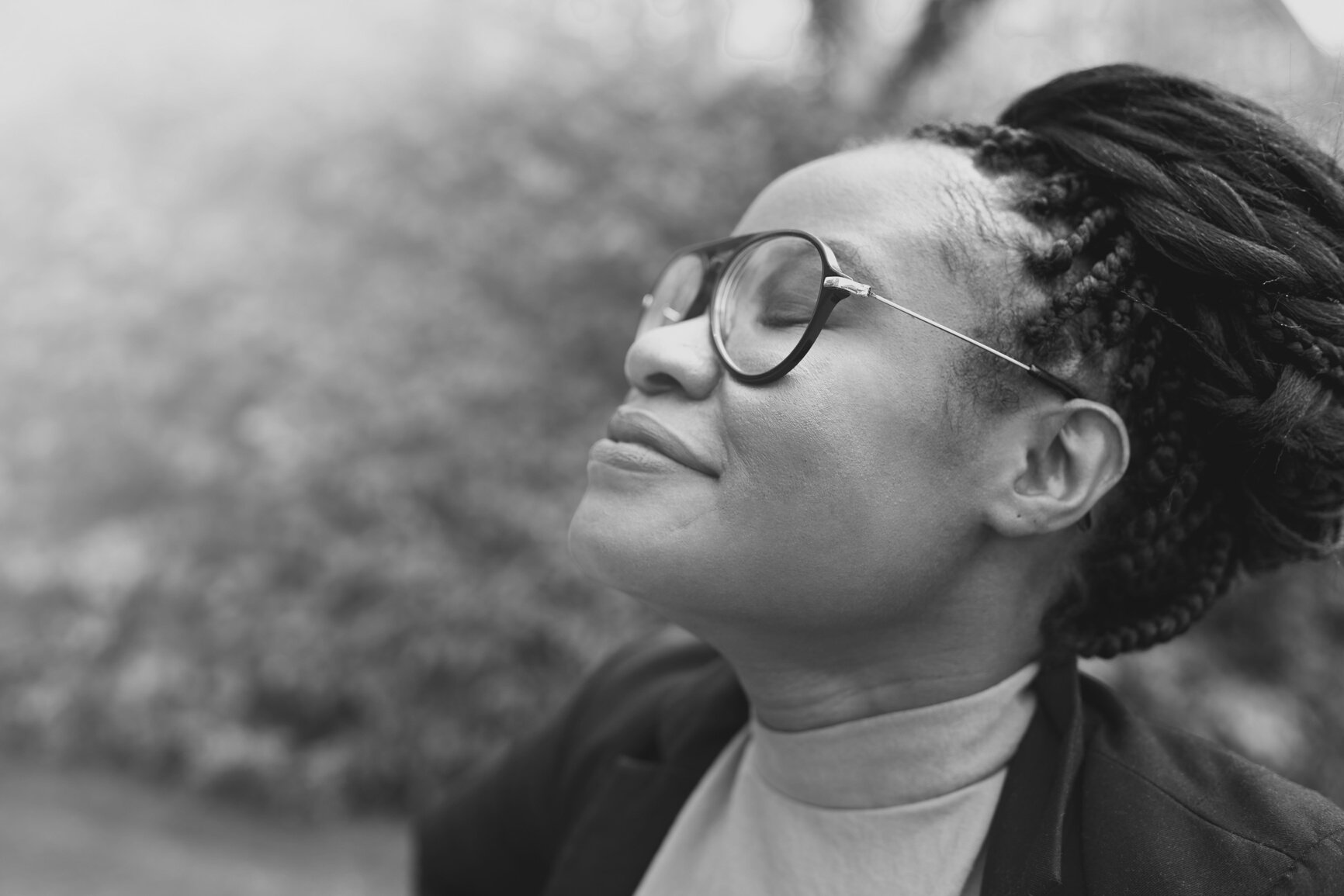 African Woman Breathing Clean Air